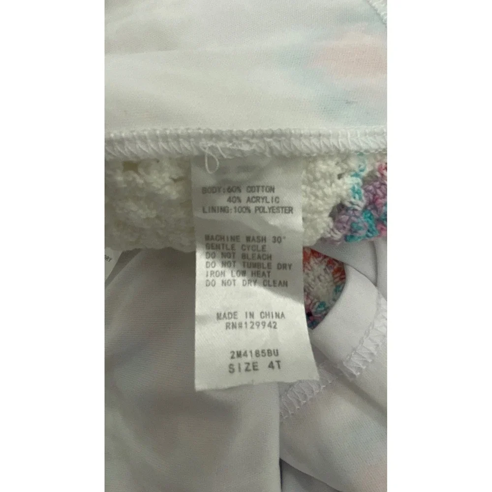 btween Kids White Floral Crochet Granny Square Tank Top and Shorts Set 4T - Picture 5 of 7